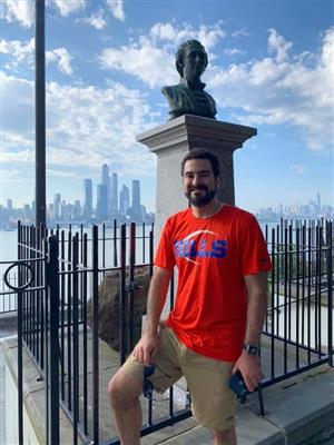 Mr. O'Donnell in Weehawken, New Jersey  at the site of duel between Hamilton and Burr 